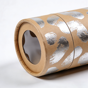 Nouvel emballage cylindrique personnalisé en carton kraft recyclé et biodégradable pour bouteille d'eau de 500 ml - Product Image 2