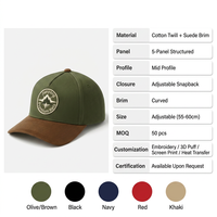 Gorras de Béisbol de Sarga de Cinco Paneles con Visera Curva, Bicolor, de Algodón Puro, con Logotipo Bordado Personalizado para Deportes al Aire Libre