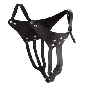 Pantalon de chasteté en cuir <span class=keywords><strong>PVC</strong></span> de taille adulte pour femmes Offre Spéciale avec rivet taille et jambe hanche reliure jarretelles ceinture Style BF-40700 - Product Image 3