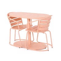 Ensemble de table et chaises en métal lourd pour l'extérieur, mobilier de balcon d'hôtel