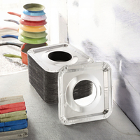 Couvre-brûleurs de cuisinière à gaz en aluminium de 8,5 pouces, revêtements carrés en feuille, tapis de protection pour tête de cuisinière domestique, conteneur jetable pour cuisinière à gaz en PET