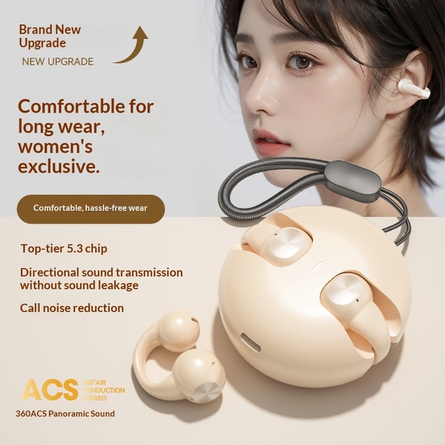 Factory Direct Sale Neutral J04 Wireless for 5.4 Ear Clip Bone Conduction Earphone Ultra-long Battery Life Waterproof