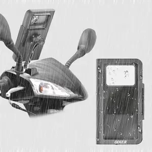 ODIER ODM หน้าจอสัมผัสโปร่งใส360องศาหน้าต่างรถจักรยานยนต์ผู้ถือมือถือสากลผู้ถือโทรศัพท์กันน้ำสำหรับ4-7 "Iphone