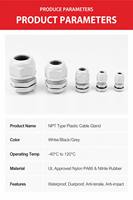 Connecteur étanche pour câble IP68, presse-étoupe en nylon scellé, connecteur en plastique NPT US