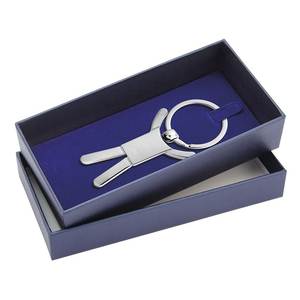 Portachiavi in acciaio inossidabile con design a figura umana, colore argento, confezione regalo inclusa - Product Image 1