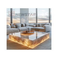 Neuer Modern Heißer Verkauf Luxuriöser Steintisch Möbel Onyx-Kaffee-Marmor-Stein-Jade-Tisch