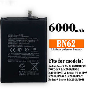 BN62 5000mAh 3.87V batterie lithium-ion polymère <span class=keywords><strong>de</strong></span> remplacement d'origine pour <span class=keywords><strong>Redmi</strong></span> 9T POCO M3 <span class=keywords><strong>Redmi</strong></span> NOTE9 4G - Product Image 2