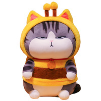 Your Majesty Thousand-Sleep Doll Bazaar Peluche noire courte, motif chat mignon, coussin de câlin surdimensionné, pour filles, en coton, pour le sommeil