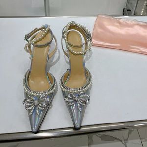 Sandalias Mujer 2025, Calzado Femenino de Lujo, Tacones con Cordones y Perlas - Product Image 5