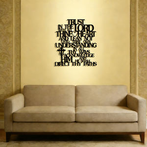 Placa de Pared Metálica Inspiradora con la Frase 'Confía en Dios con Todo tu Corazón, <span class=keywords><strong>no</strong></span> te Apoyes en tu Propia Inteligencia', Decoración para el Hogar - Product Image 3