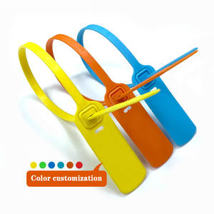 Etiqueta colgante personalizada amarilla y azul de 300mm y 400mm de largo, sello de plástico para ropa, camiseta, Material PP, etiqueta de sello de plástico a prueba de manipulaciones - Product Image 4