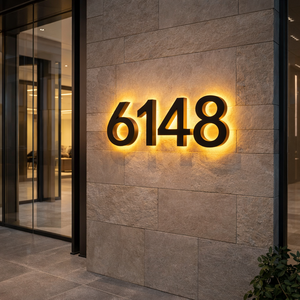 Offre Spéciale 3D led numéros de porte Sign <span class=keywords><strong>maison</strong></span> numéros de porte en acier inoxydable plaques de porte pour appartement hôtel bureau - Product Image 1