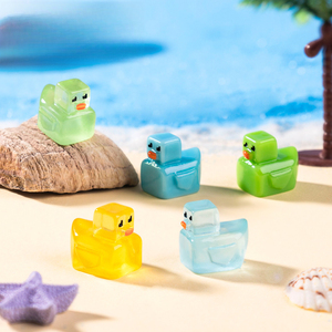 weij Micro-paysage lumineux à grille de pixels, <span class=keywords><strong>petit</strong></span> canard jaune mignon, accessoires décoratifs DIY, mini bibelot - Product Image 2