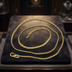 Collares de Cadena Modernos con Diseño de Volantes Chapados en Oro de 14K, 18K, 24K al por Mayor, Cadenas de Latón de Moda - Product Image 4