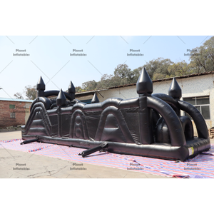Pista de Obstáculos Inflable Negra Grande Comercial para Eventos de Equipo, Alquiler para Fiestas y Parques de Diversiones - Product Image 6