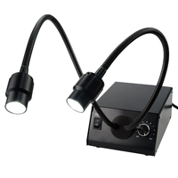 Illuminateur de microscope à double col de cygne avec variateur d'intensité |   Lumière LED à luminosité réglable 100-240V pour microscopes stéréoscopiques (OEM)