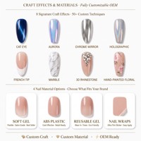 Uñas postizas de ataúd para Halloween, hechas a mano, al por mayor, con logo personalizado, de lujo, acrílicas, diseño 3D de calavera espeluznante, largas, 24 puntas, kit de arte de uñas.