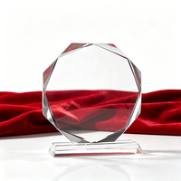 Trophée en cristal transparent en gros, trophée en verre, plaque en cristal poli, gravure de logo personnalisée pour souvenir d'entreprise