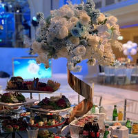 Support floral en spirale moderne de luxe en or, argent et fer pour centre de table de mariage, arrangement floral pour événements et fêtes, décoration d'allée