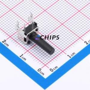 GT-TC101B-H150-L1 Tactile Switch Through hole,6x7.5mm Switch Single Pole Single Throw Round Button 2.5N Right Angle Insert - Product Image 1