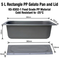 Conteneur rectangulaire en PET de qualité alimentaire de 5 L pour crème glacée, avec couvercle hermétique, logo personnalisé, réutilisable, résistant au congélateur, pour supermarché