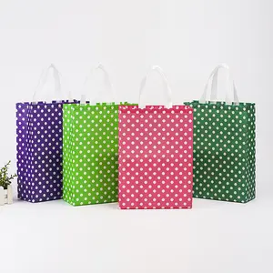 Atacado Design Ponto Ondulado Saco Não Tecido Engrossado Embalagem Não Tecido Armazenamento Gift Bag Polka Dot Saco Não Tecido