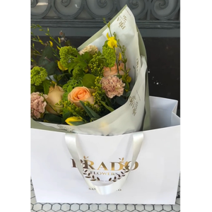 Emballage cadeau en papier coréen imprimé avec logo personnalisé, nouveau design floral imprimé, emballage de fleuriste imperméable unique, fleurs d'usine - Product Image 2