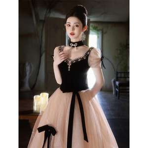 S01026L 2026 nouvelle mode français Hepburn Style robe de princesse <span class=keywords><strong>en</strong></span> fuite rêve étoilé robe de soirée élégante - Product Image 3