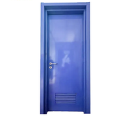 Nouvelle porte métallique coupe-feu à feuille unique de style moderne, pour sortie de secours, avec persiennes en acier, pour toilettes