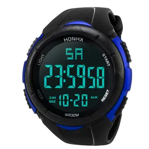 热卖HONHX品牌3001数字手表男士新款时尚运动发光二极管时钟防水手表