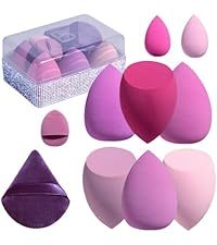 Juego de Esponjas de Maquillaje Sintéticas en Oferta, Esponja Triangular, 14 Piezas, para Maquillaje Líquido, en Crema y en Polvo, Multicolor, Mini Estuche para Esponjas (A-Morado) - Product Image 4