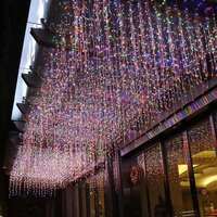 Guirlande lumineuse LED extérieure en forme de rideau de glace, télécommande, AC, IP65, étanche, multicolores, clignotantes, décoration pour la maison et les magasins