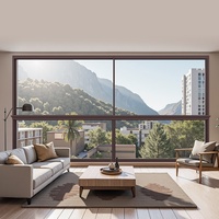 Ventana Corredera Horizontal Posmoderna Personalizada de Dos Vías, Ventana Corredera de Vidrio Insonorizada para Balcón con Sellado de Aleación de Aluminio