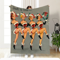 Couverture en flanelle à imprimé rennes de Noël, douce et chaude, pour la décoration de la maison, plusieurs styles