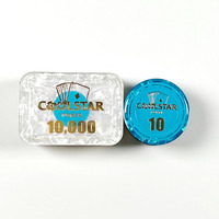Jetons de jeu Coolstar en acrylique haute définition à trois couches, ronds et carrés, impression de dénomination OEM, vente en gros