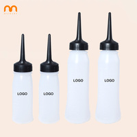 High Quality Custom logo clear Beauty Salon Barber Shop 240ml 120ml Plastic Dye Squeeze Applicator Hair Oil Applicator Bottle