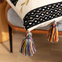 Style marocain maison décorative brodé canapé coussin macramé glands canapé jeter oreiller pour salon