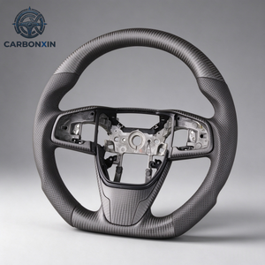 Volant en cuir personnalisé avec LED et fibre de carbone forgée pour Honda Civic 10ème génération 2010 2015 2022 CRV 5ème génération sans airbag - Product Image 3