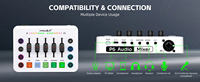 Carte son professionnelle P6 portable en ABS avec câble, console audio live à réduction de bruit cardioïde, microphone USB RGB