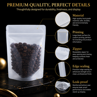 Sacs d'emballage pour biscuits imprimés sur mesure, en aluminium imperméable et anti-fuite, avec fermeture éclair refermable et base stable.