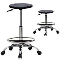Chaise de laboratoire antistatique ESD pour mobilier industriel avec anneau de repose-pieds, chaise de laboratoire en polyuréthane pour salle blanche