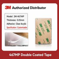 Ruban de transfert polyimide haute température 3M 467MP, 0,05 mm, transparent, adhésif double face, en rouleau, pour plaques signalétiques, électronique, découpe sur mesure