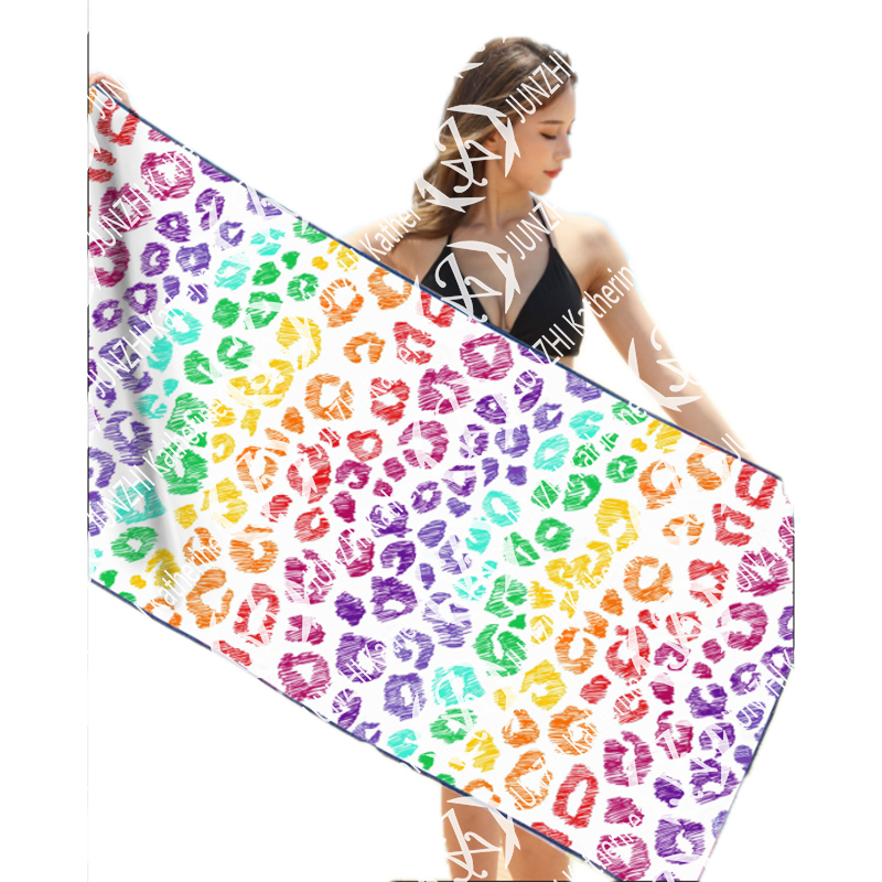 Пляжное полотенце JUNZHI KATHERINE с цветным леопардовым принтом