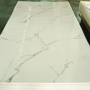 Plaques en plastique de 3 mm résistantes aux rayures, imperméables, ignifuges, écologiques, résistantes aux UV, effet marbre, pour murs intérieurs, salle de bain, cuisine - Product Image 1