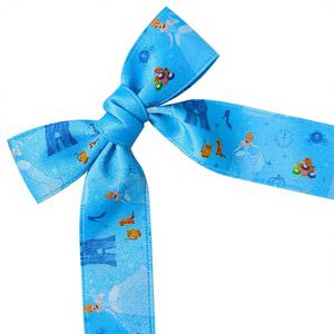 Set de 7 Lazos para el Cabello con Diseño de Princesa, con Cinta Estampada y Cola Larga, Pinzas de Cocodrilo, Alta Calidad, Esenciales para Parques Temáticos, para Niñas de 3 Años - Product Image 1