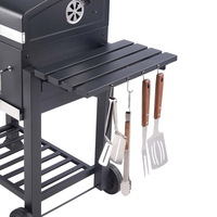 Grill d'extérieur robuste pour commandes en gros avec thermomètre réglable, étagères latérales et pare-vent – Idéal pour les activités commerciales