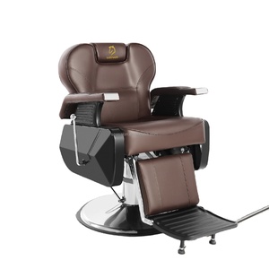 2026 Équipement et mobilier de salon de coiffure et de barbier vintage, Fauteuils de barbier en métal, Fauteuils de barbier en cuir - Product Image 1