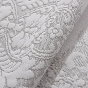 180GSM % 100% Polyester DTY gri çiçek deseni örme jakarlı yatak kumaşı geçirgen yatak kumaşı için yaylı şilte