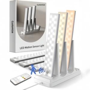 <span class=keywords><strong>Luz</strong></span> Recargable para Debajo del Gabinete con Estación de Carga, <span class=keywords><strong>Luz</strong></span> Inalámbrica con Sensor de <span class=keywords><strong>Movimiento</strong></span>, 3 Colores Atenuables, Temporizador, Magnética con Control Remoto - Product Image 1