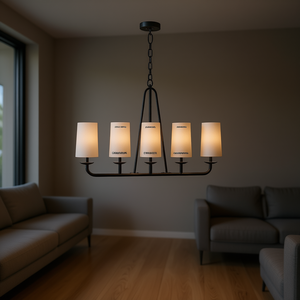 <b>5</b> <b>Light</b> Linear <b>Chandelier</b> Modern Indoor Lighting LED Warm White 3500K Metal Body Steel Construction - Product Image 2